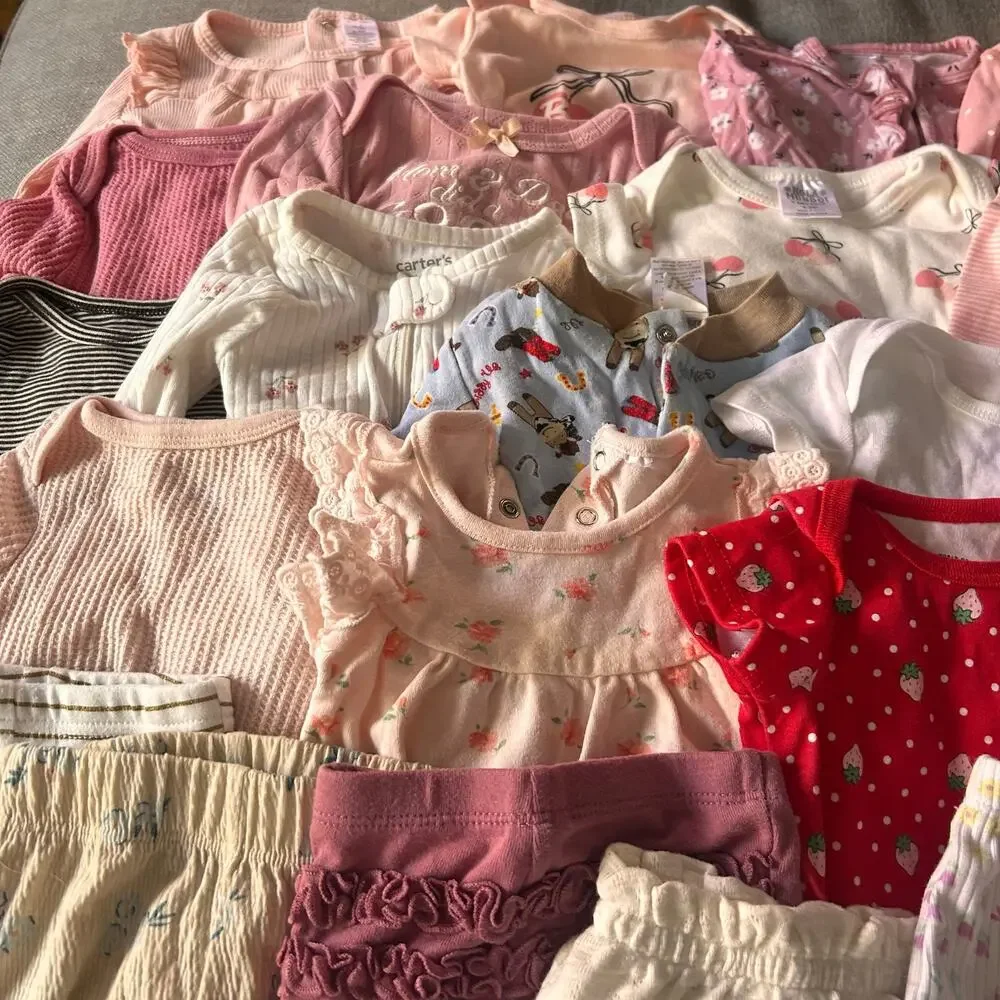 Lot of Baby Girl Clothes 25 Pieces NB 0-3 3-6mo Caters Garanimals Cloud Island